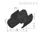 Peesrubberprofiel 4,5/23 op bestelling per 600 m