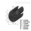Peesrubberprofiel 6/2,5 mm op bestelling per/20M