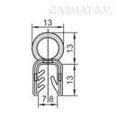 Rubber klemprofiel 4-7 mm kraal boven op best.per/500M