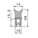 Klemprofiel PVC/rubber 0,5-2 MM kraal boven afn. in overleg