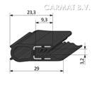Klemprofiel rubber 1,5-2,5 MM kraal boven afname in overleg