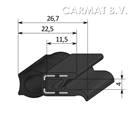 Klemprofiel rubber 1-2,5 MM kraal boven afname in overleg