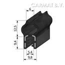 Klemprofiel rubber 2,5-4 MM kraal boven afname in overleg