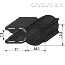 Klemprofiel rubber 3-5 MM kraal boven minimum afname 1000M