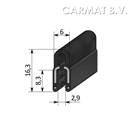 Klemprofiel rubber 1-2 MM kraal boven afname in overleg