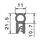 Klemprofiel rubber 2-3 MM kraal boven DIN EN 45545-2 per/50M