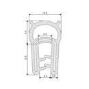 Kantprofiel siliconen 4610089  RAL3000 afname per/100M